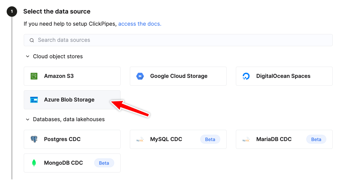 Azure Blob Storage 선택