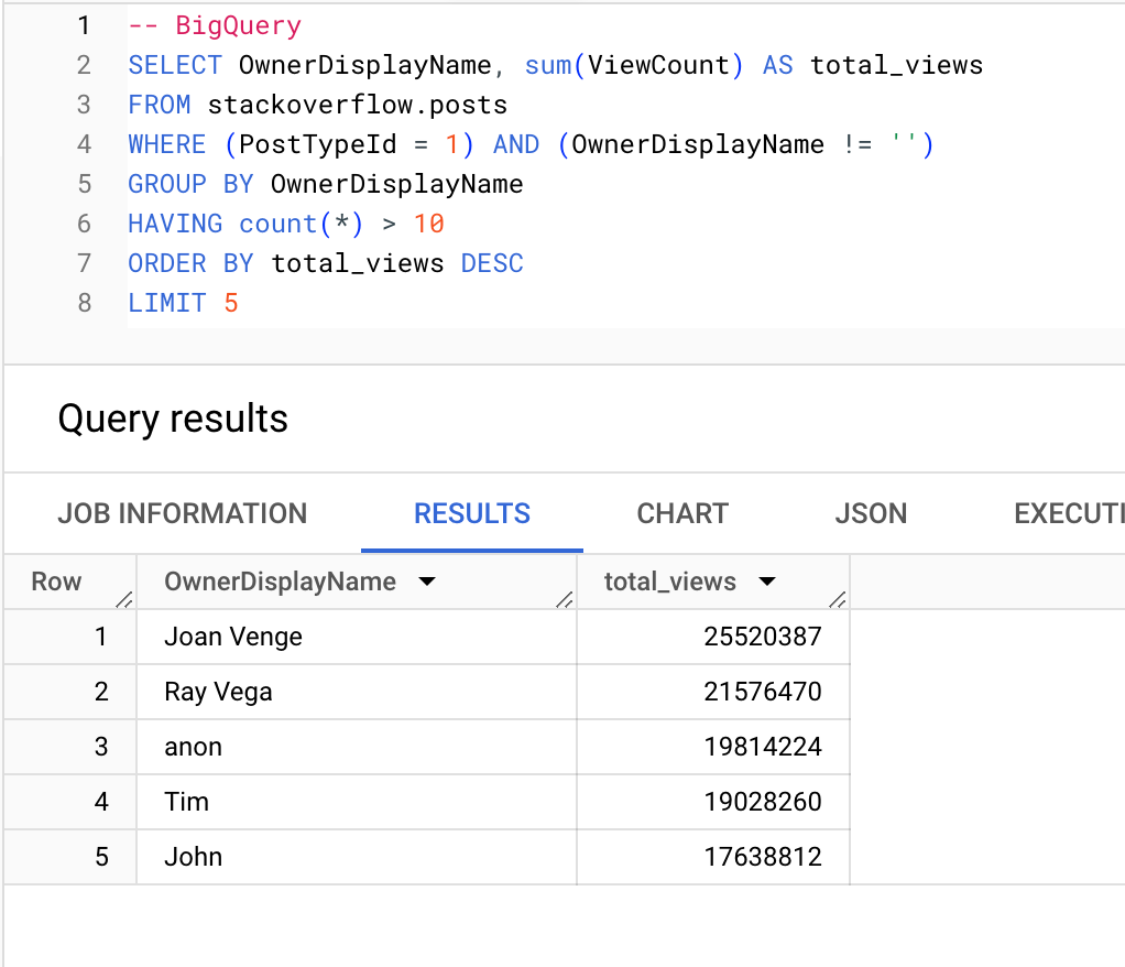 BigQuery 쿼리 재작성